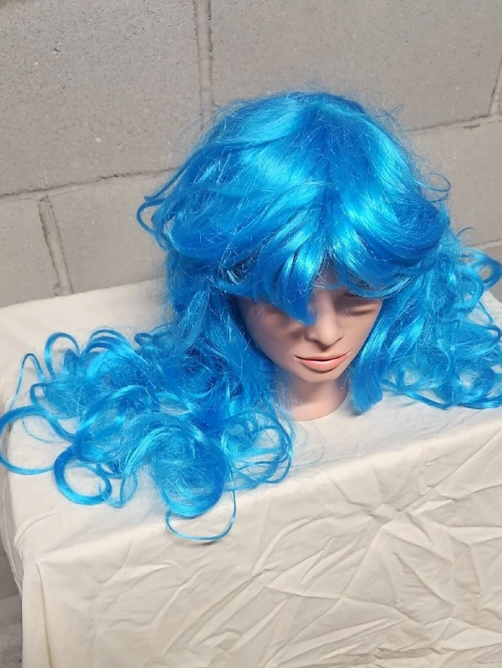 Bright Blue Long Wavy Women's Wig